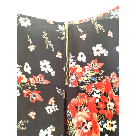 Top Size XXL Zip Back Dolman Sleeve Tunic Blouse Peach Blue Floral Autumn Winter - Picture 3 of 11